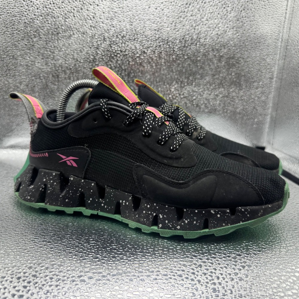 Size 8.5 Reebok Zig Dynamica 3 Running Shoes Womens Black Good Speckled Sole